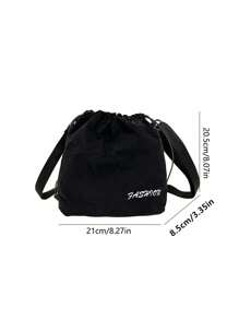 New Summer Nylon Sling Bag - Unique Design Drawstring Shoulder Bag - Japanese Fashionable Pleated Bucket Bag For Women