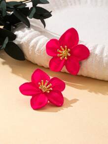 1 Set Women Floral Necklace & Earrings Jewelry Set, Elegant For Daily Wear And Vacation