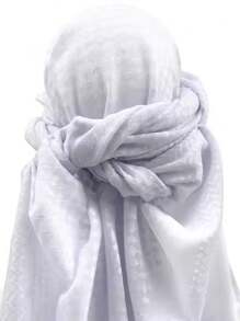 1pc Arabic Shemagh Headscarf, Keffiyeh Arab Headscarf, Scarf Desert Tactical Scarf Neck Keffiyeh Dubai For Men & Women, Red Boho Polyester Head Wrap, All Season