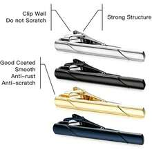 1 PIEZA Pinza clásica para corbata, barra de corbata, clip de presión adecuado para corbatas, barra de corbata para corbatas regulares, para boda, aniversario, negocios, mejor regalo - Tela asargada - Ver 3