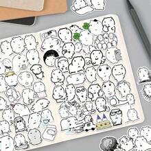 72 piezas de pegatinas de la serie de gatos de ojos hinchados, dibujos animados, graffiti, adecuadas para DIY, cuadernos, equipaje, cascos, tazas, cuadernos y talla grande