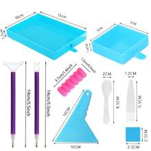 Diamond Painting Accessories Organizing Set - 30 Slots (Blue/Purple), Portable Organizer Bag & Tool Set - Perfect Gift For Handicraft Enthusiasts