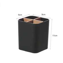 1PC Bamboo Toothbrush Holder For Bathrooms, Tooth Brush Holder With 4 Slots Bathroom Vanity Organizer Countertop For Electric Toothbrushes, Toothpaste, Razors Back To School