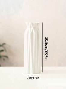 1 pieza Jarrón de plástico blanco, jarrón de aspecto cerámico simple para flores, adecuado para dormitorio, sala de estar, decoración de balcón, mesa de comedor, gabinete de TV, hecho de material PP con diseño antideslizante, adecuado como regalo de cumpleaños o graduación, decoración del hogar, decoración de la habitación, jarrón de flores, jarrón de vidrio