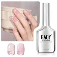 GAOY Esmalte de uñas de gel rojo, 0.6 fl oz, esmalte de gel semipermanente, curado con luz UV para arte de uñas, manicura en casa, 1149 rojo oscuro cereza - Rosado (rosa cristal) - Ver 3
