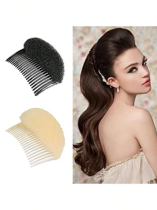 2pcs/Set Women's Hair Bouffant Clip, Top Bump Clip, Hidden Hair Pad, Bangs Pad, Hairstyling Tool, Solid Color ABS Plastic (ABS Resin), All Seasons, Hair Styling, Hair Stuff ,Hair Accessories, Hair Styling Kit, Hair Tool Kit, Hairstyling Set