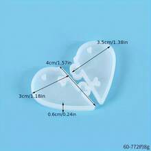 1 件心形拼图环氧树脂模具、硅胶 DIY 珠宝制作工具、情侣项链吊坠、情人节钥匙扣制作用品、艺术和工艺品配件 - 白色 - 查看 7