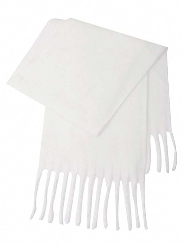 1pc Women Fuzzy Tasseled Scarf, Thick & Warm For Everyday Wear And Outdoor Shawl, Autumn/Winter