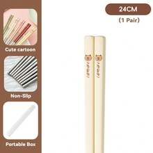 1pc 24CM Cute Capybara Pattern Chinese Chopsticks, Portable 316 Stainless Steel Anti Slip Chopsticks With Cutlery Box, Resistant And Reusable Sushi Stick, Durable And Mildew Resistant Food Sticks, Dishwasher Friendly, Suitable For Student And Adult Use In Home, School, Office, Outdoor Camping, Picnic, Travel,School Supplies - Multicolor - View 14