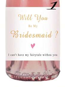 5PCS Any Sizes Custom Wine Bottle Labels – Waterproof Personalized Text Stickers For Weddings, Bridal Showers, Newlyweds, Couples, Special Events & Festive Gatherings Bridesmaid Champagne Labels, Maid Of Honor, Wedding Party Proposal