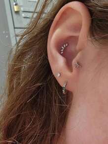 Brincos de calibre 16 com parte traseira plana, piercing de cartilagem, tragus, hélice, concha, joias hipoalergênicas de aço inoxidável