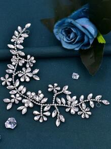 1 Stück eleganter, luxuriöser Kristall-Brautschmuck, modische Tiara-Dekoration für Hochzeitsbräute & Brautjungfern