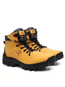 Men's Adventure Boot With Non-Slip Tractor Sole Ideal For Trail Walking And Modern Urban Style - 黃色 - 查看 1