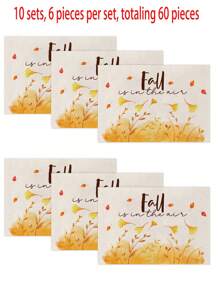 1 buc/4 buc/6 buc/60 buc covorașe izolate cu veveriță, dovleac, frunze de arțar, covorașe din in Hello Autumn, covorașe ușor de curățat, potrivite pentru casă, restaurant, decor pentru masă, rechizite pentru casă