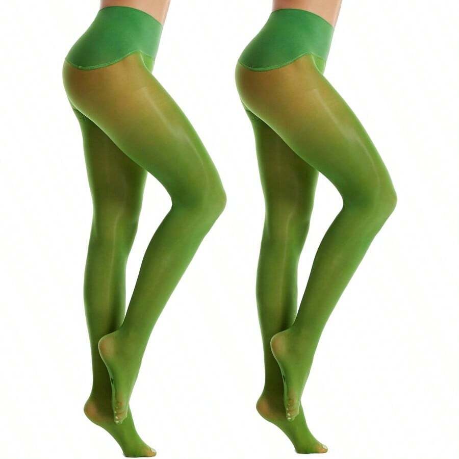 Frola Oil Shiny Stockings Pantyhose 360°Seamless Crotch High Waist Smooth Tights For Women