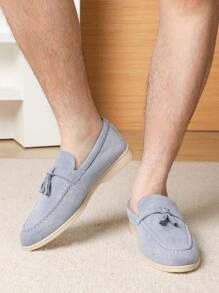 Men's Loafers Round Toe Casual Slip-On Dress Shoes, New 2025 Summer Versatile Business Work Oxfords, British Style Soft Bottom Handmade Large Size 43-46 (Run Small By 1/2 Size)