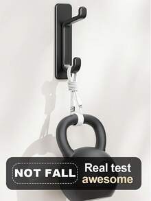 5 件重型自粘式墙钩，无需钻孔，坚固的塑料挂钩，用于悬挂衣服、帽子、手提包 - 时尚黑色设计，易于安装，家庭组织必需品，壁挂挂钩 | 时尚黑色挂钩 | 无需钻孔安装，实用挂钩