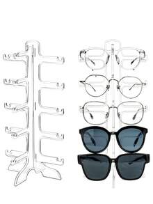 Sunglasses Display Stand Frame Multi-Layer Glasses Jewelry Necklace Pendant Holder Organizer, Eye-Catching Acrylic Sunglasses Display Rack Stand For Shop Retail Store Exhibition, Crystal Clear Glass Jewelry Display Stand Showcase - Multicolor - View 2