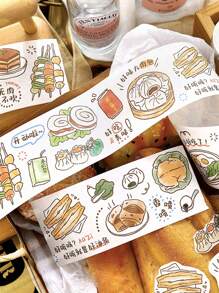 1 Roll Minimalist Living Theme Decorative Washi Tape Stickers, Good Life Plan Series, Suitable For Gifts, Office, Home, Marking, Labeling, Classroom, Toys, Student Planner, Creative Retro Decor DIY Materials School Supplies,Back To School