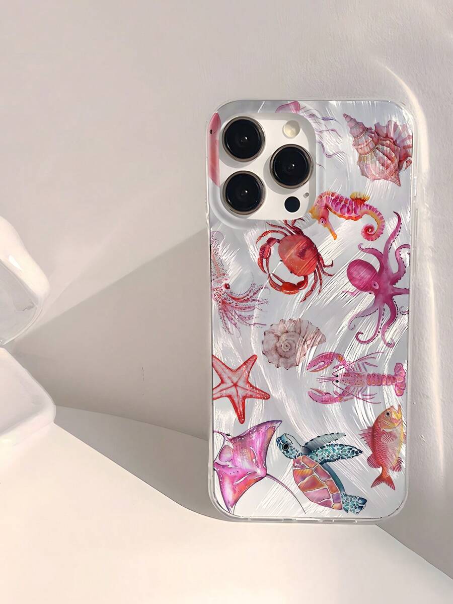 Vỏ điện thoại mềm chống rơi, chống trượt, chống nước, chống va đập Ocean 1pc hình con cua đỏ dễ thương, bạch tuộc, tôm hùm - Nhiều màu - Xem 1