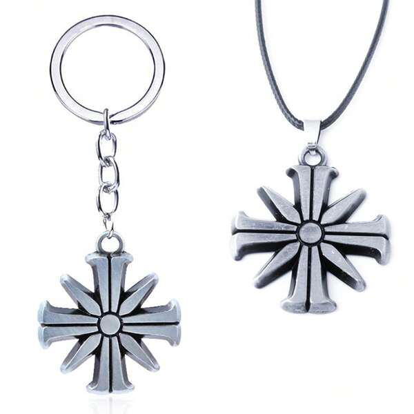 rongji jewelry 1pc Far Cry 5 Cross Design Keychain Pendant