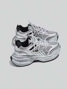 Women Wedge Sneakers - Silver - View 6