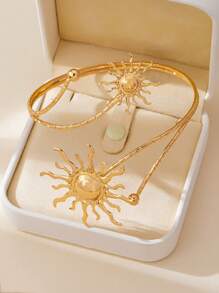 Un brazalete asimétrico exagerado y creativo para el sol, adecuado para el estilo callejero, fiestas y uso diario de las mujeres - Brazalete de girasol - Ver 3