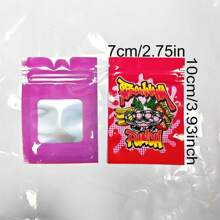 100-Pack Gorilla Design Reusable Aluminum Foil Mylar Ziplock Bags,2.36x3.15 Inch,Smell-Proof,Resealable Zip Lock Bags,Self Sealing Aluminum Foil Pouch With Clear Window,Edible Plastic Packaging Pouches,Back To School,School Supplies