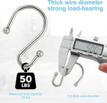 Shower Curtain Hooks, Metal Shower Hooks For Shower Curtain Rod, Rust Proof Metal Shower Curtain Rings, S Hook Set Of 12, Nickel. - Multicolor - View 6