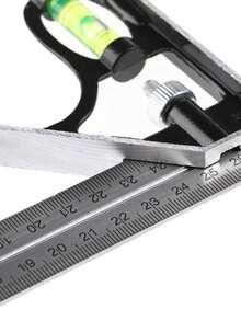 Régua De Cotovelo Esquadro Combinado Inox Com Nível Régua 30cm De 12 Polegadas Ferramenta Multifuncional - Multicolorido - Visão 4