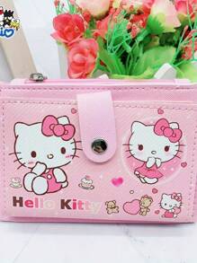 Sanrio 1 PC Sanrio For Hello Kitty & For Cinnamoroll Multi-Pocket Wallet - Adjustable Strap, Zipper Closure, Coin Holder, Card Holder, And Note Compartment - Available In Pastel Colors, Ideal For Girl, Coin Holder Wallet | Playful Accessory | Adjustable Strap Closure, For Hello Kitty Wallet