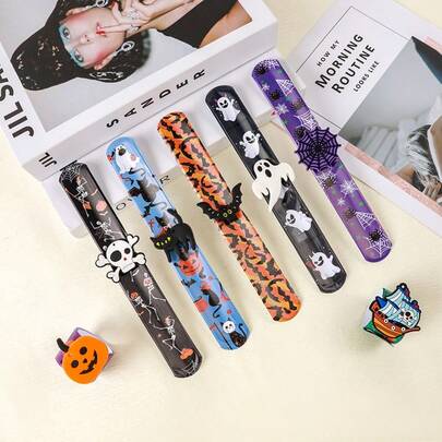 10/50 Pieces Halloween Clapping Ring Bracelet, Clapping Bracelet Set, Teen Halloween Party Gifts, Wholesale Halloween Party Supplies Clapping Band, Clapping Bracelet