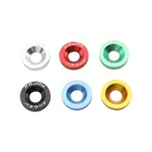 10 buc/set șaibe și șuruburi auto din aluminiu M6, utilizate pentru decorarea compartimentului motorului - elemente de fixare pentru plăcuța de înmatriculare DIY multicolore, finisaj mat, aplicație multifuncțională, modificare decorativă, elemente de fixare din aliaj de aluminiu auto pline de viață, accesorii pentru modificarea mașinii