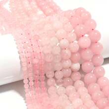 QYDCX Cuentas sueltas de cuarzo rosa natural para hacer joyas, pulseras, artesanía de costura y otros accesorios - disponibles en 6 mm, 8 mm y 10 mm