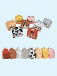 24 pièces Sacs-cadeaux thème animaux de ferme, boîtes-cadeaux créatives thème animaux, emballage en papier réutilisable, convient pour les cadeaux de fête, anniversaires, Noël, décorations de mariage, adapté aux fêtes d'anniversaire et célébrations