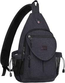 MOSISO Mochila la,Lona Crossbody Mochila de Senderismo Bolsa con Bolsillo Antirrobo - Vino rojo - Ver 16