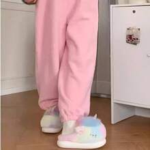 XIXITIAO 1 para uroczych, kreatywnych, pluszowych kapci domowych z motywem jednorożca, ciepłe i modne kapcie dla kobiet, odpowiednie na jesień/zimę