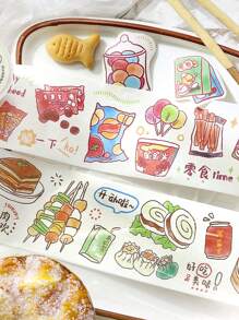 1 Roll Minimalist Living Theme Decorative Washi Tape Stickers, Good Life Plan Series, Suitable For Gifts, Office, Home, Marking, Labeling, Classroom, Toys, Student Planner, Creative Retro Decor DIY Materials School Supplies,Back To School