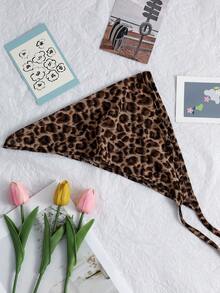 女士头巾 1 件女士雪纺豹纹头带，休闲头巾围巾，适合街头、海滩、拍照、日常装扮、节日礼物时尚发饰经典发带，发带秋冬度假装女士 - 咖啡棕 - 查看 4