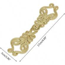 1 chiếc khóa thắt lưng hoa thủ công bằng vàng và bạc, kích thước lớn, đo được 17 * 5 cm. Những chiếc khóa thắt lưng hình con ếch Trung Quốc này có thể được sử dụng cho các dự án trang phục sườn xám và nhà Đường tự làm. - Nhiều màu - Xem 2
