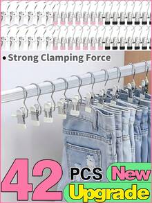 20/10/5/1 Pieces Of Stainless Steel Clothes Clip, Stainless Steel Clothes Hanger Hooks, Simple Stainless Steel Hook Clip,30/40/42 Pieces Of Stainless Steel Clips,Laundry Pegs With Hooks,(Coat) Hanger,Interior ,Portable Hanging Clothes Clip, Wardrobe Storage Racks, Clothes Hangers Easter Decorations, Mother's Day Clothing Spring Decorations, Holiday Decorations,Hanger Dress Pants Shoes Jeans Boots Skirt - Multicolor - View 2