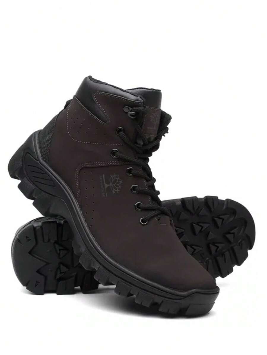 Men's Adventure Boot With Non-Slip Tractor Sole Ideal For Trail Walking And Modern Urban Style - 咖啡 - 查看 1