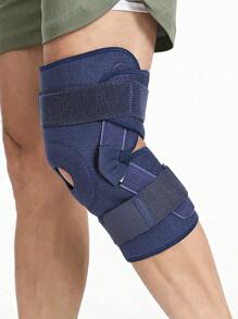 1 PC- Open Adjustable Hinge Knee Pad, Two Fixed Straps, Double- Sided Hinges& Silicone Gasket- Stable Knee Brace For Men& Women, Knee Stable Support For Running, Fitness, Exercise, Workout- Blue