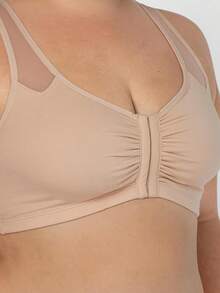 Fruit Of Loom Women's Comfort Front Close Sport Bra With Mesh Straps Sticky Bra