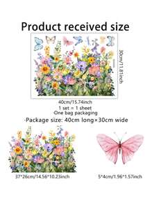 1pc Window Stickers Colorful Plants Flowers Butterfly Stickers Waterproof Dustproof PVC Stickers Material Removable Wear-Resistant Self-Adhesive Easy-To-Tear Stickers Suitable For Window Decoration Glass Stickers Window Stickers Home Decor Wall Stickers Home Decor Make Your Life Brand New Holiday Decoration Stickers Birthday Graduation Gifts Room Decor Wall Decor