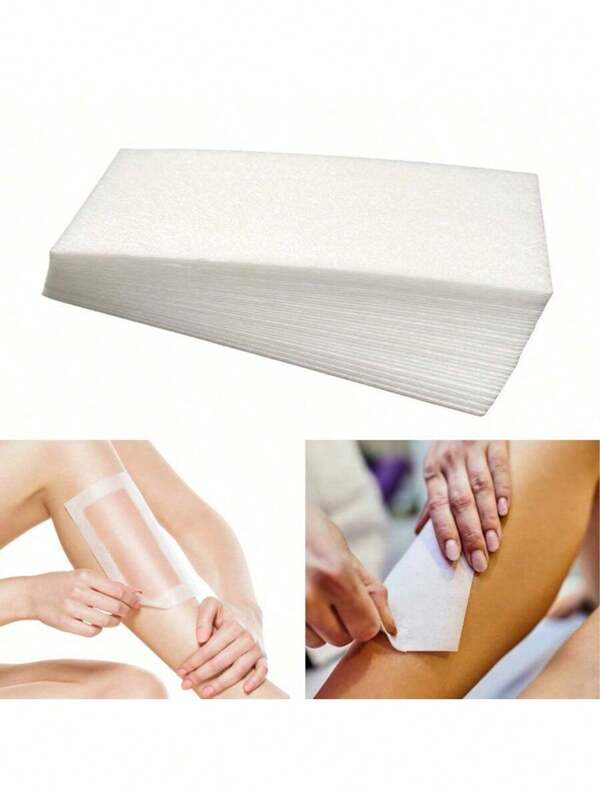 100 piezas de tiras de papel para depilación con cera, tiras de cera para el Body y la cara y las cejas, tiras no tejidas depiladoras para salón y hogar, adecuadas para brazos, piernas, axilas, bikini, brasileña, facial, herramientas de depilación de Body completo, productos y accesorios para el cabello para salones de belleza, artículos esenciales de viaje