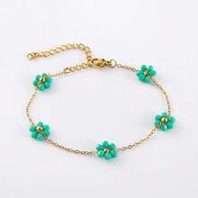 1pc Fashionable Retro Colorful Beaded Floral Bracelet For Teen Girls - Multicolor - View 16