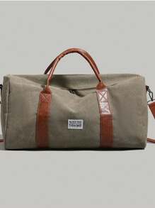 Green Canvas Travel Duffel Bag, Large Capacity Luggage Carry On Bag For Short Trips, Gym, Sports Bag For School School Accessories School Stuff