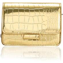Small Crossbody Purse Bag Women,Cute Metallic-Embossed Handbag With Chain Strap - Vàng - Xem 8