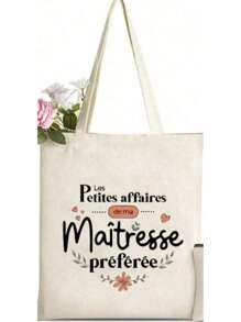 Chic "Maitresse Maitre On Vacation Do Not Disturb" Tote Bag - Stylish Beige Folding Shoulder Bag With Printing, Perfect Gift For Her, Ideal For Travel, Daily Commute & Beach Getaways, Travel Bag